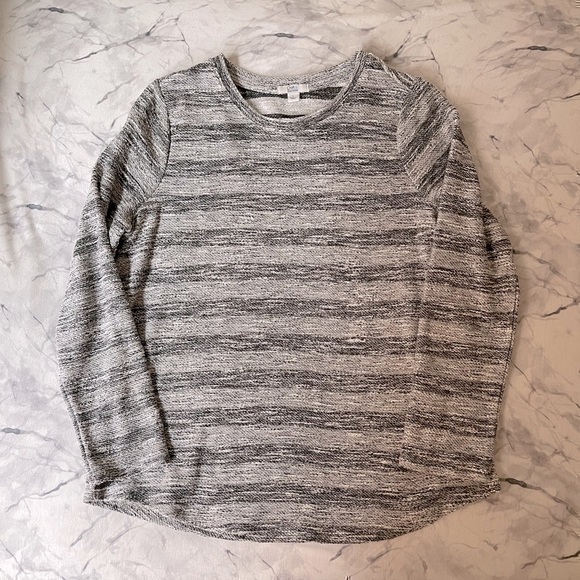Grey Textured Long Sleeve Top L - Picture 1 of 2